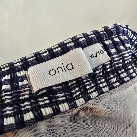 Onia The Calder Swim Trunks Mens XL Blue Plaid Check Quick Dry Shorts Hybrid - Picture 6 of 9